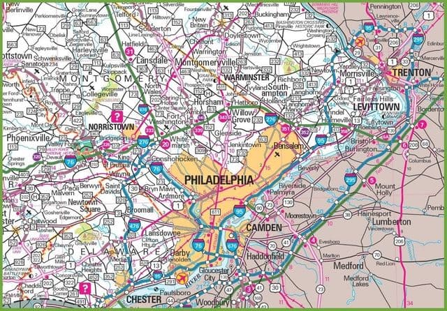 Philadelphia Flughäfen Karte